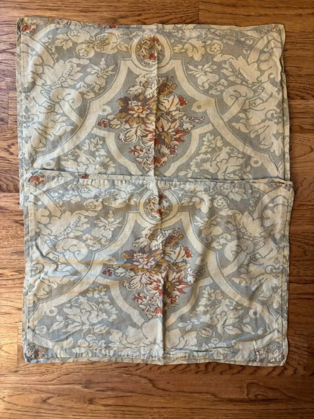Pottery Barn Camilla Floral Medallion Linen Blend Duvet Cover & 4 Shams QUEEN
